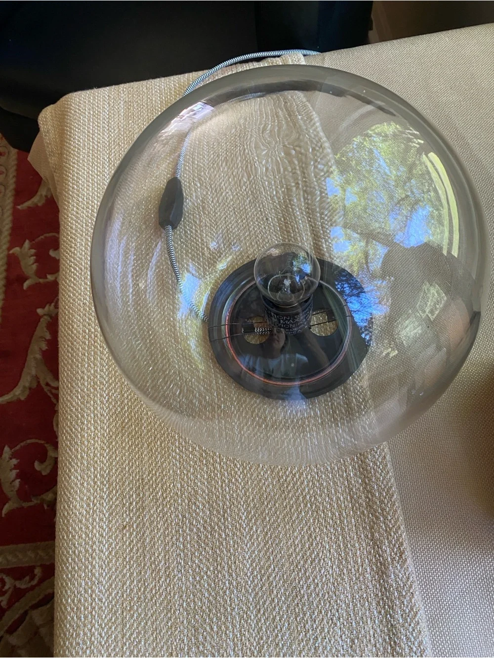 Glass Globe Table Lamp with Exposed Bulb - Clear Glass